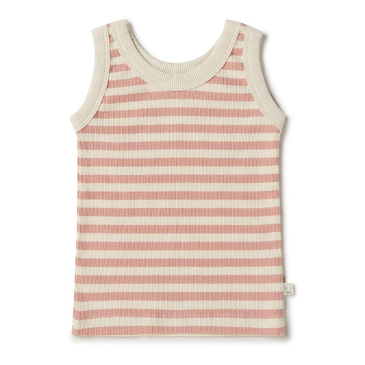 Rose Stripe Organic Singlet