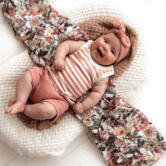 Rose Stripe Organic Singlet