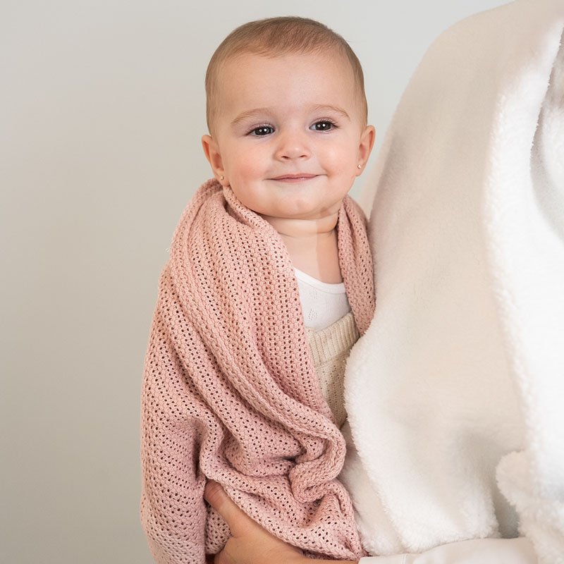 Cotton Cellular Blanket - Dusty Pink