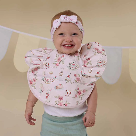 Frill Snuggle Bib-Alice's Tea Party