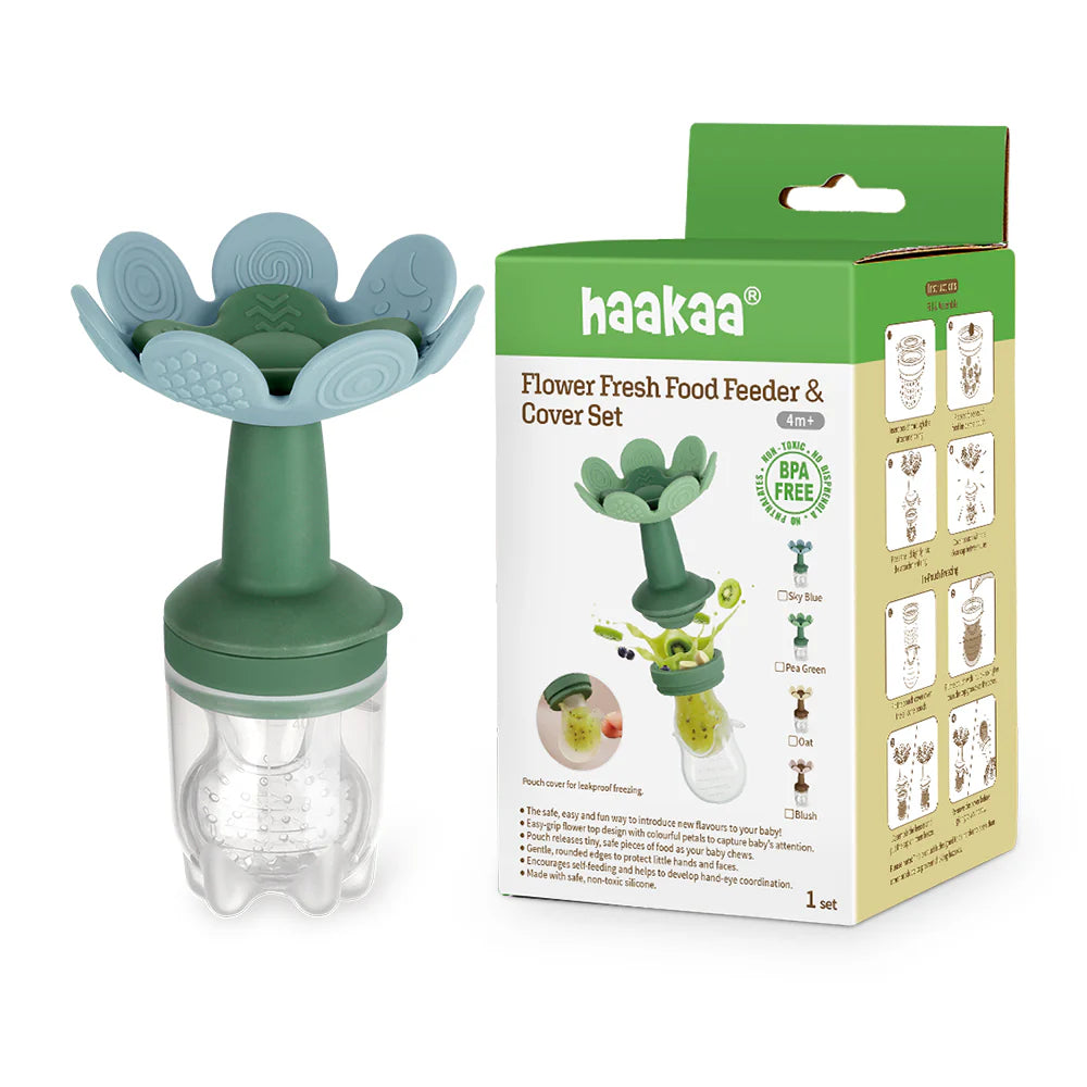 Flower Fresh Food Feeder & Cover Set-Blue