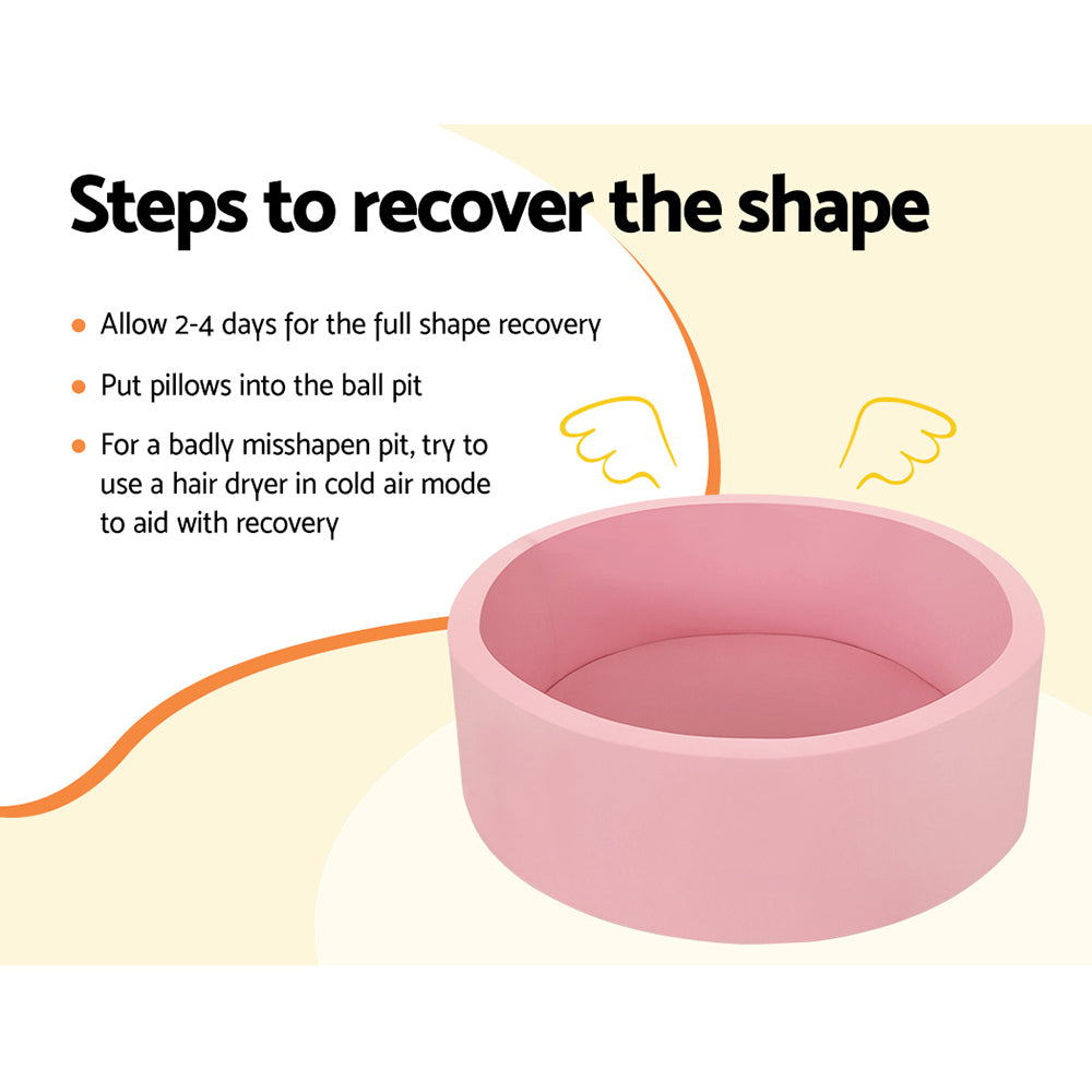 Keezi Kids Ball Pit 90x30cm Ocean Foam Play Pool Barrier Toys Children- Pink
