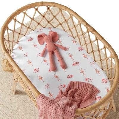Ballerina Organic Bassinet Sheet / Change Pad Cover