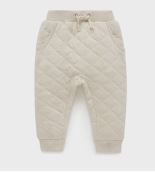 White Quilted Track Pants