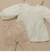 Thick Rib Leggings- Water Lily Print