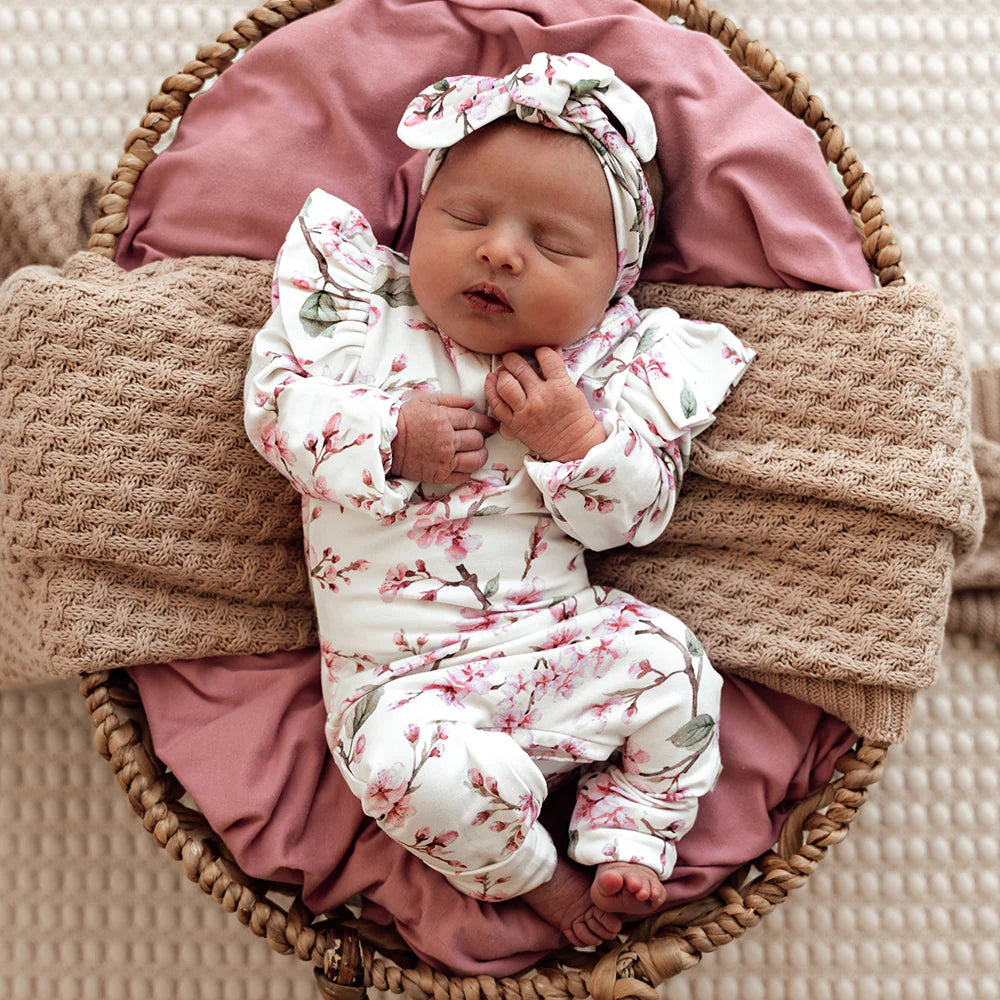 Cherry Blossom Organic Growsuit with Frill