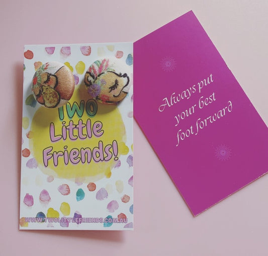 Fabric Button Handmade Fashion Earrings - 397