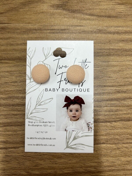 Fabric Button Stud Earrings - 3124