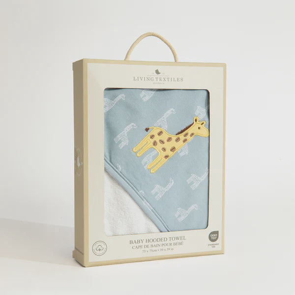 Hooded Towel- Giraffe Applique - Wild Safari