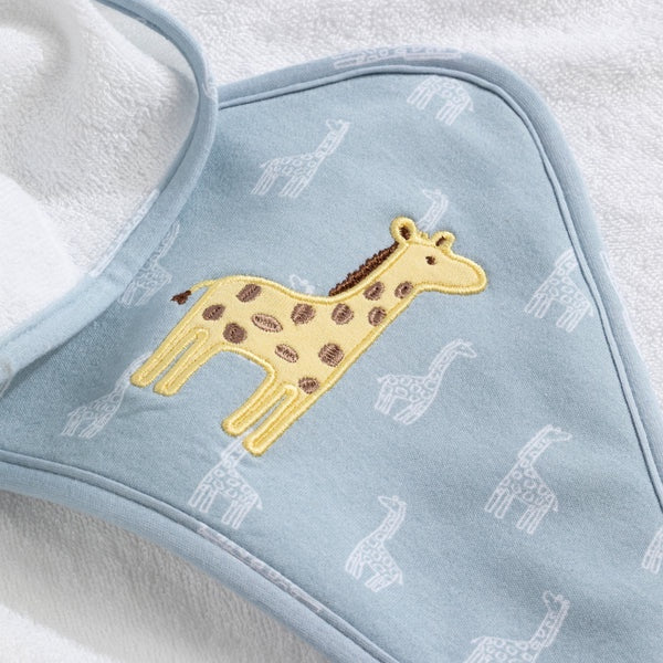 Hooded Towel- Giraffe Applique - Wild Safari