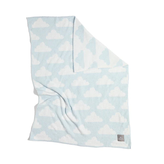 Chenille Blanket - Blue Clouds