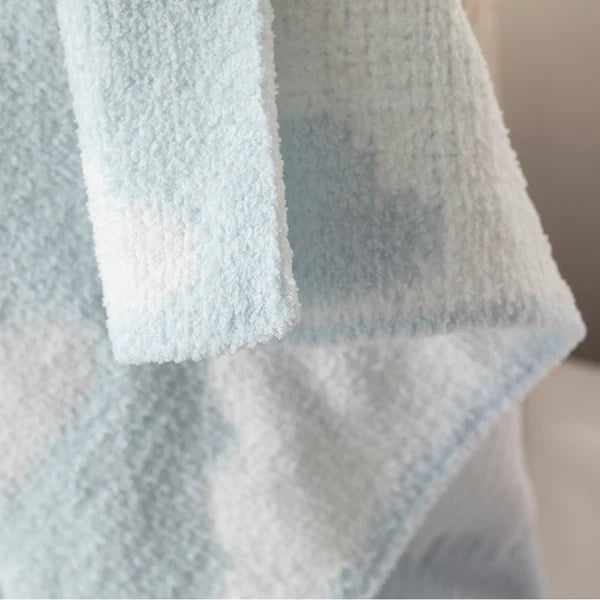 Chenille Blanket - Blue Clouds