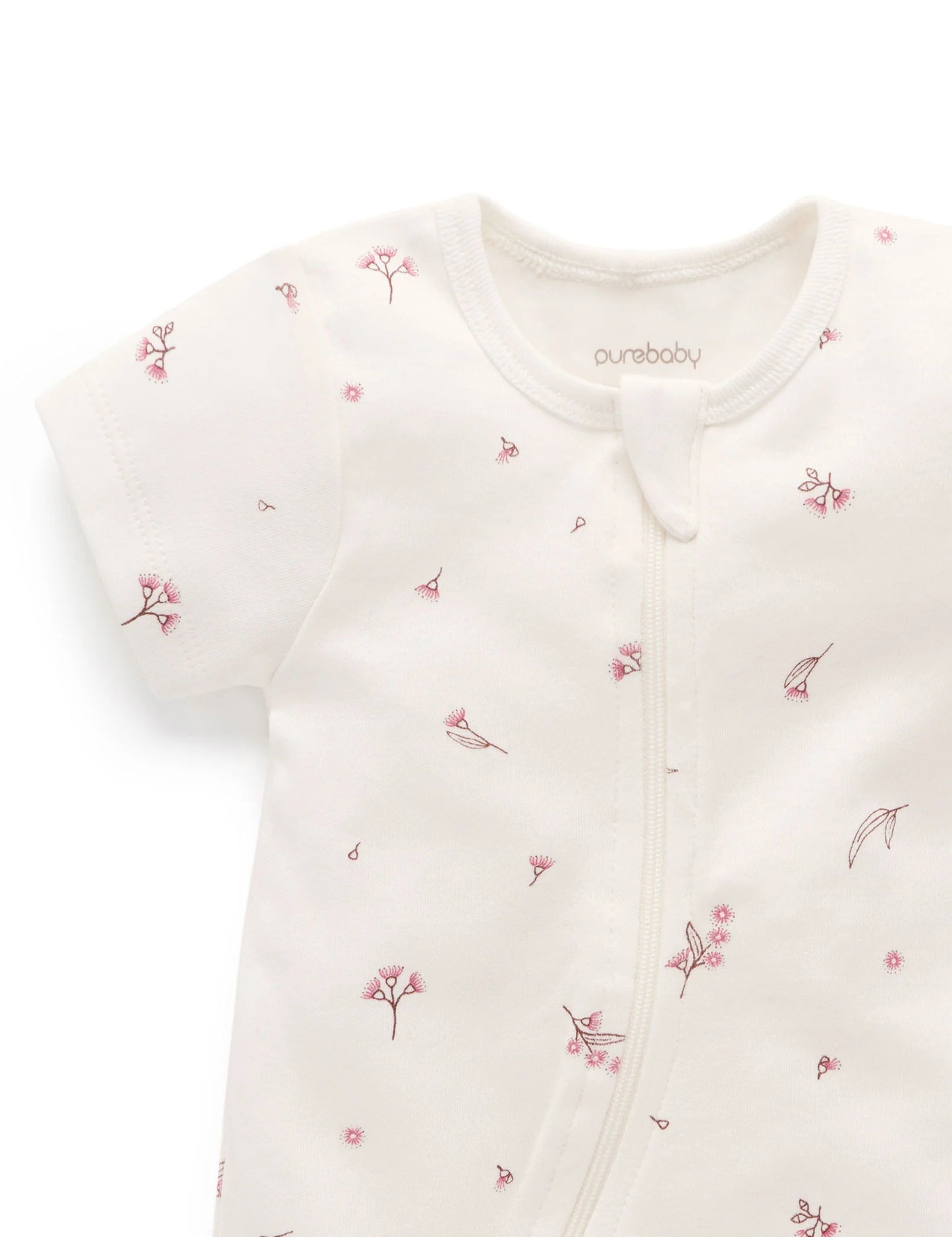 S/S SHORT LEG ZIP GROWSUIT- Vanilla Blossom