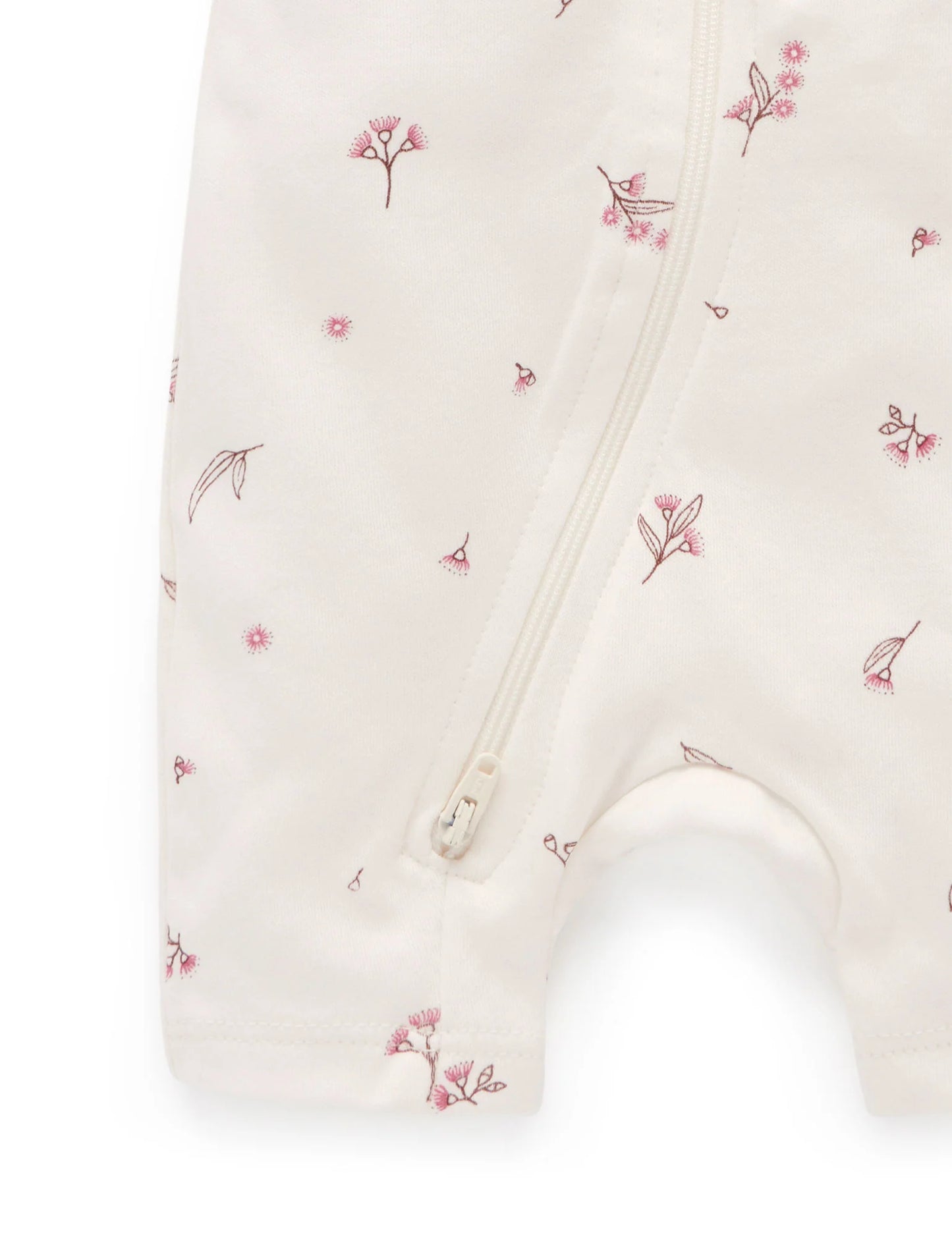 S/S SHORT LEG ZIP GROWSUIT- Vanilla Blossom