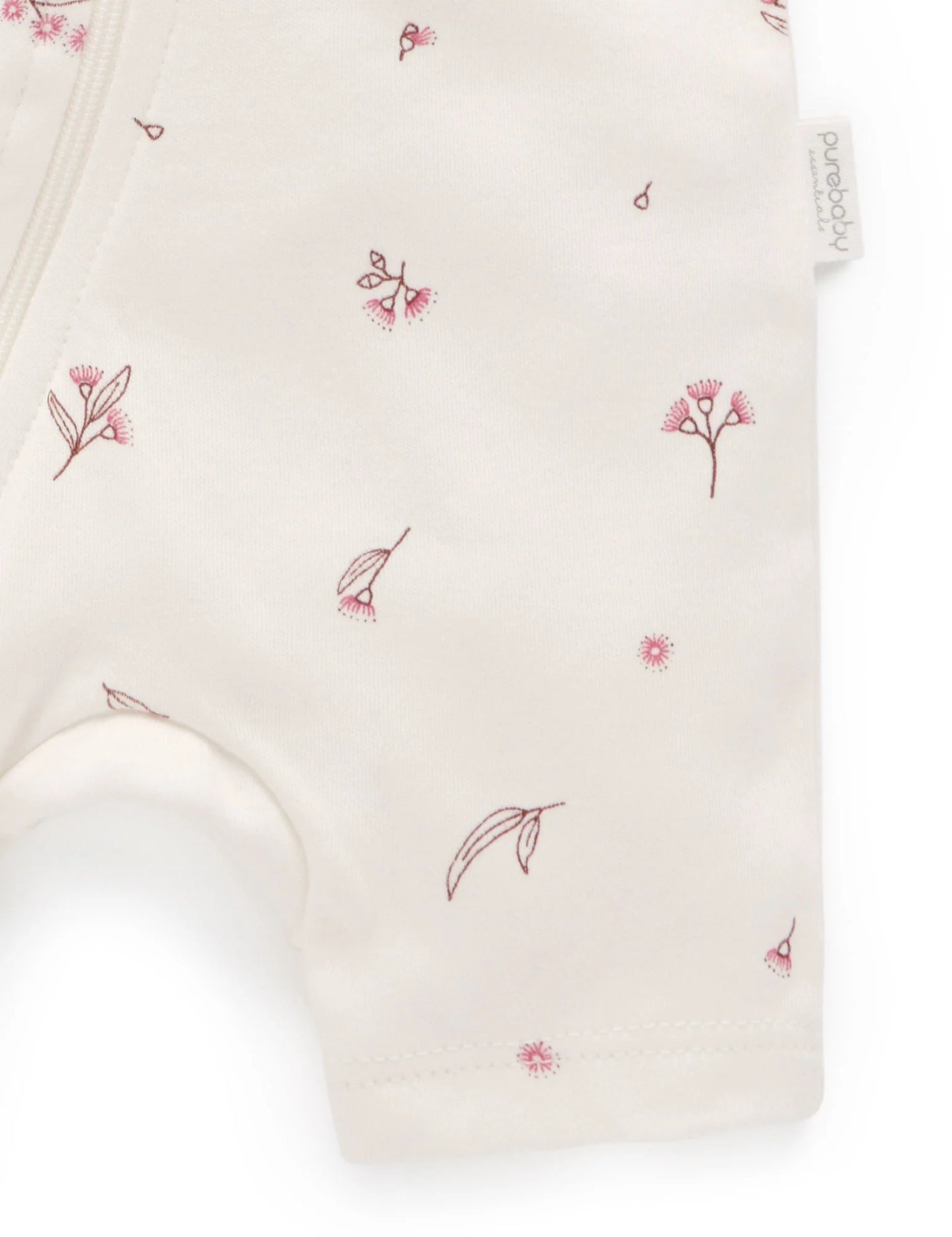 S/S SHORT LEG ZIP GROWSUIT- Vanilla Blossom