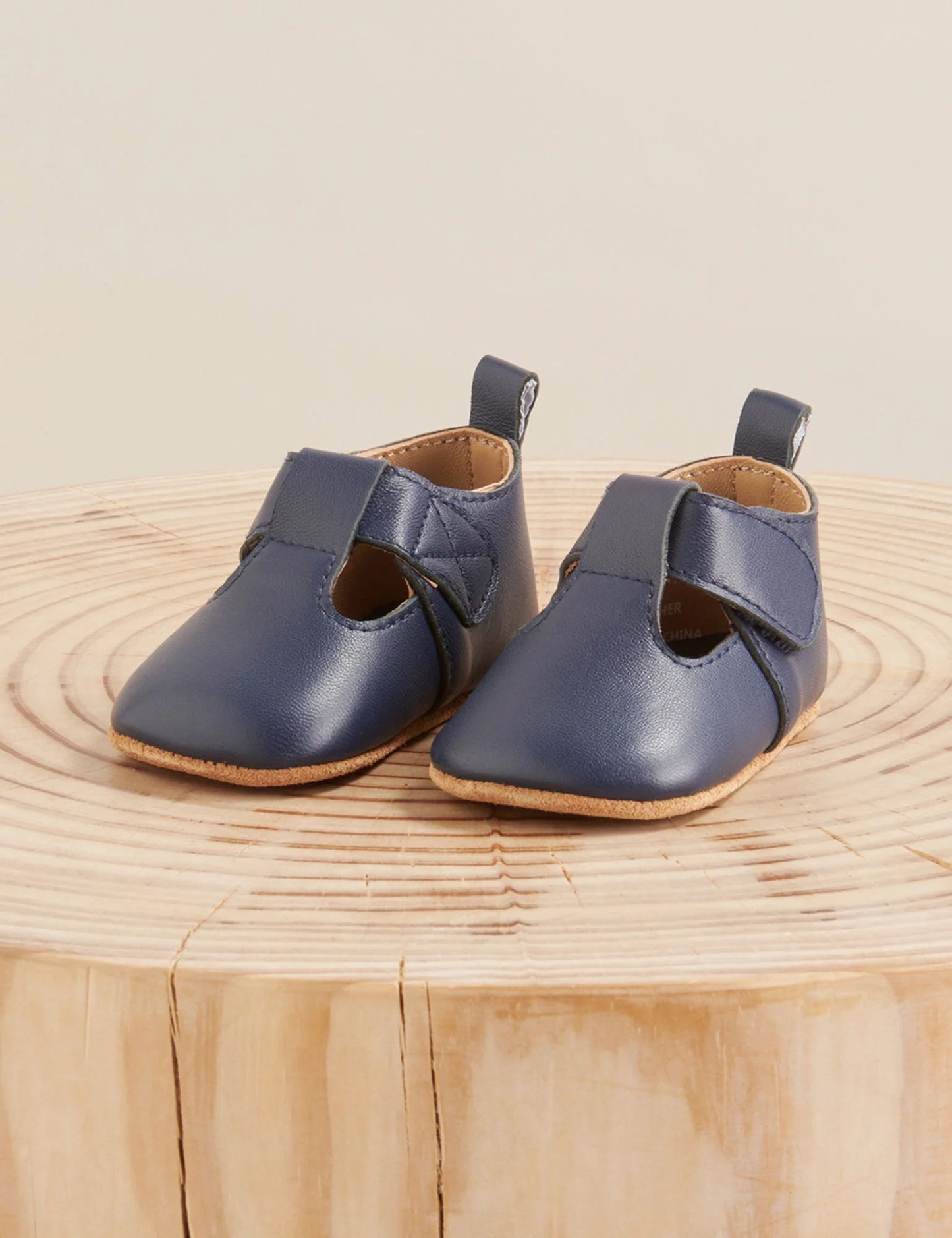 Leather T-Bar - Navy