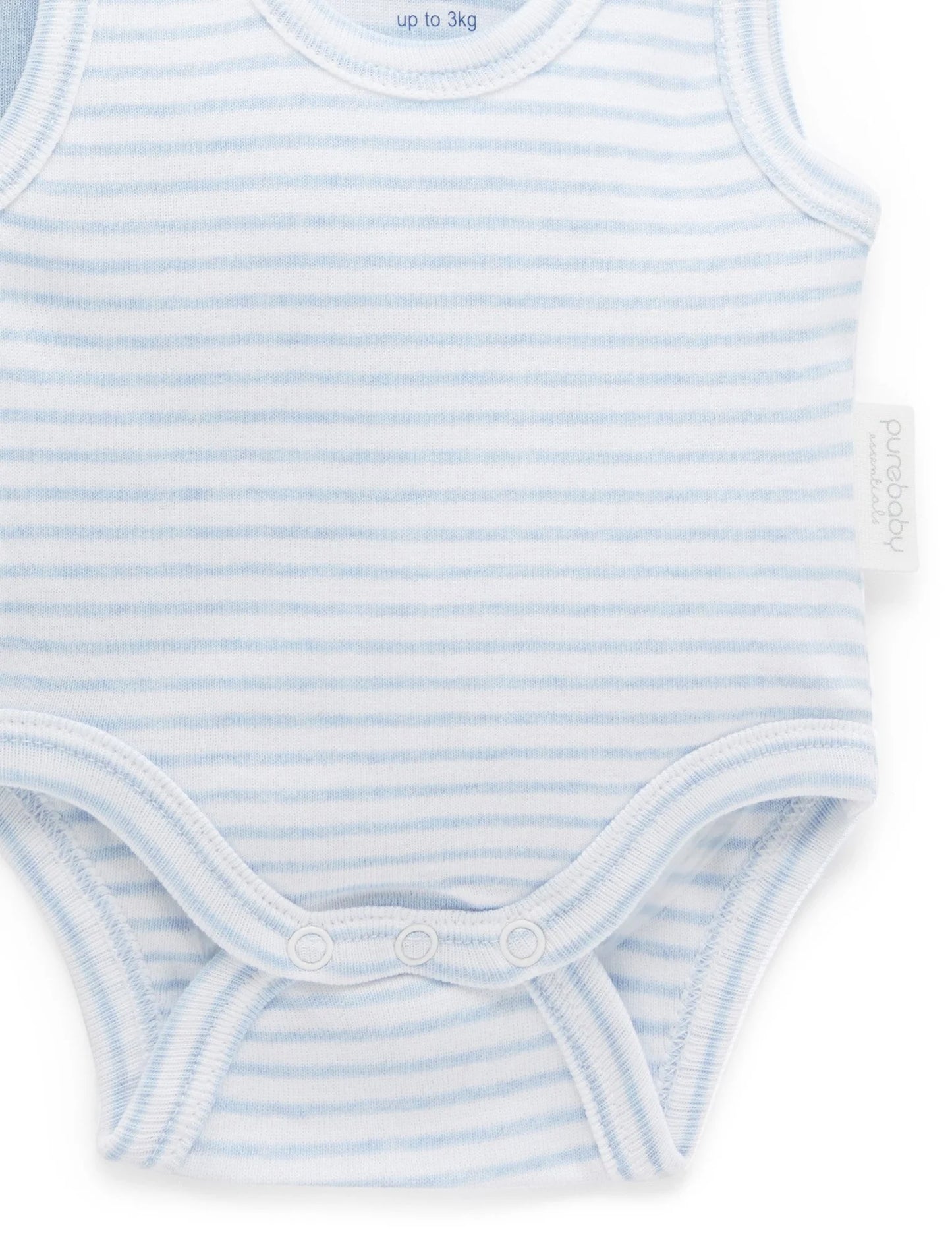 RIB BODYSUIT 2 PACK - Pale Blue