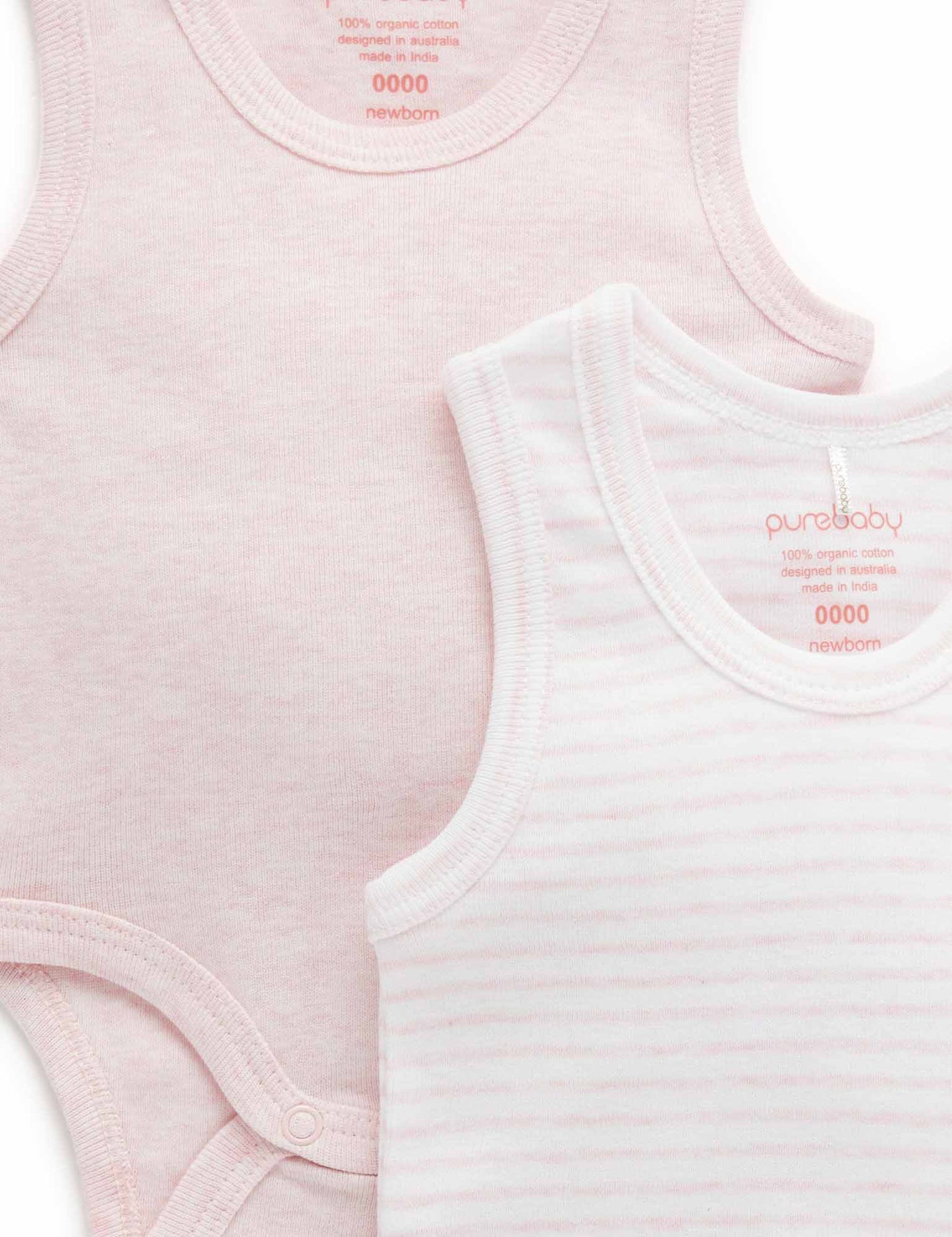 RIB BODYSUIT 2 PACK - Pale Pink