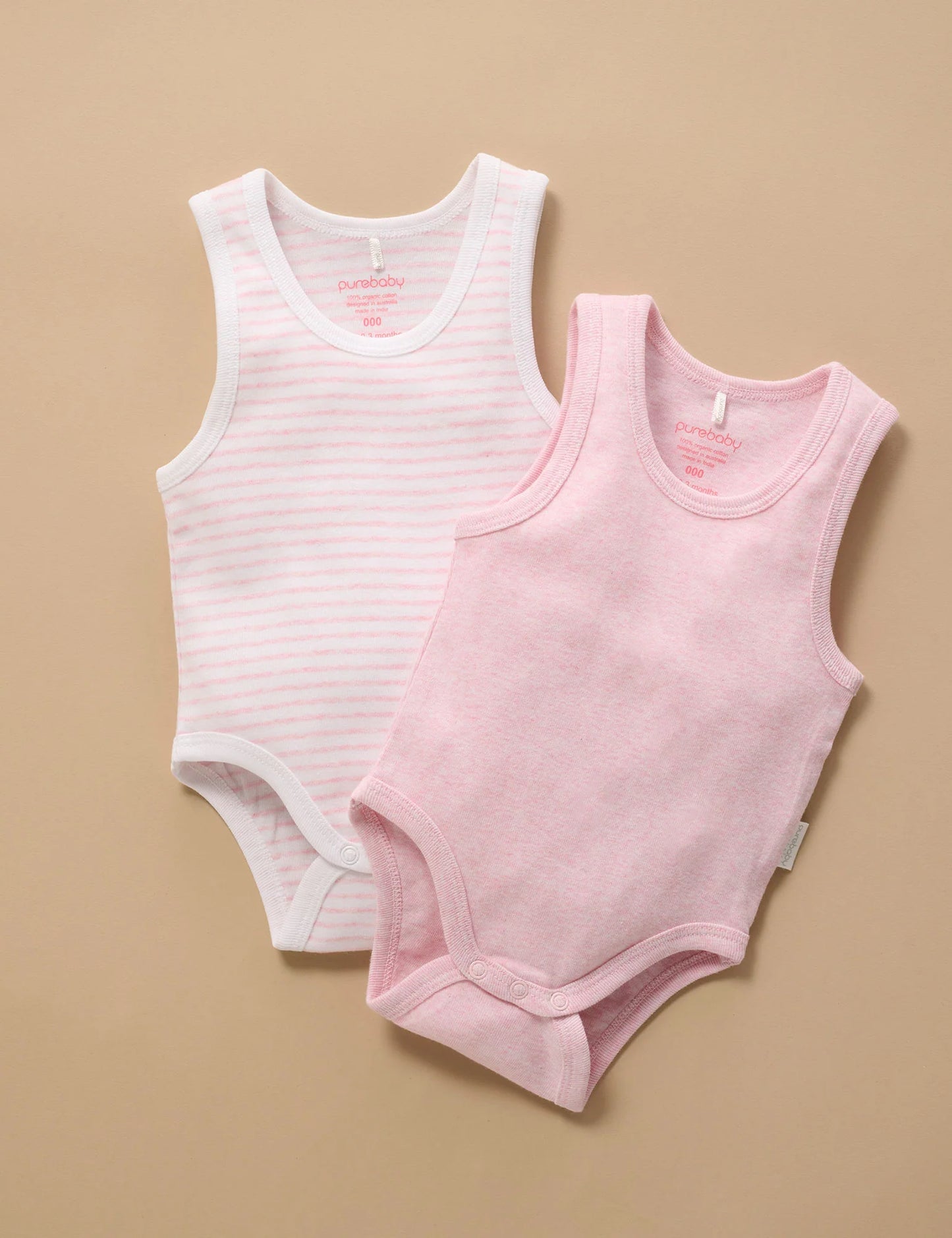 RIB BODYSUIT 2 PACK - Pale Pink