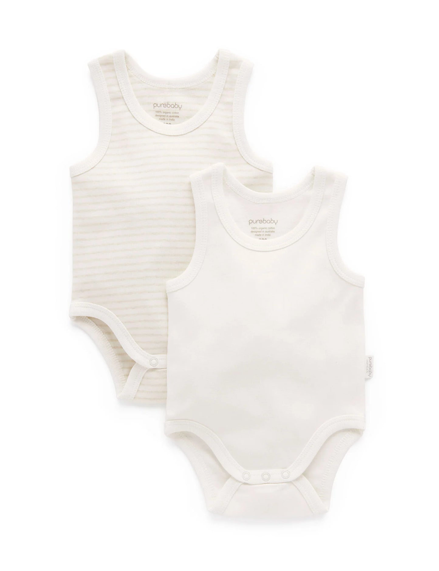 Rib Bodysuit 2 pack- Wheat