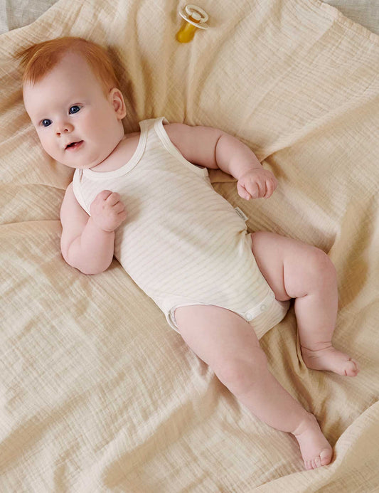 Rib Bodysuit 2 pack- Wheat