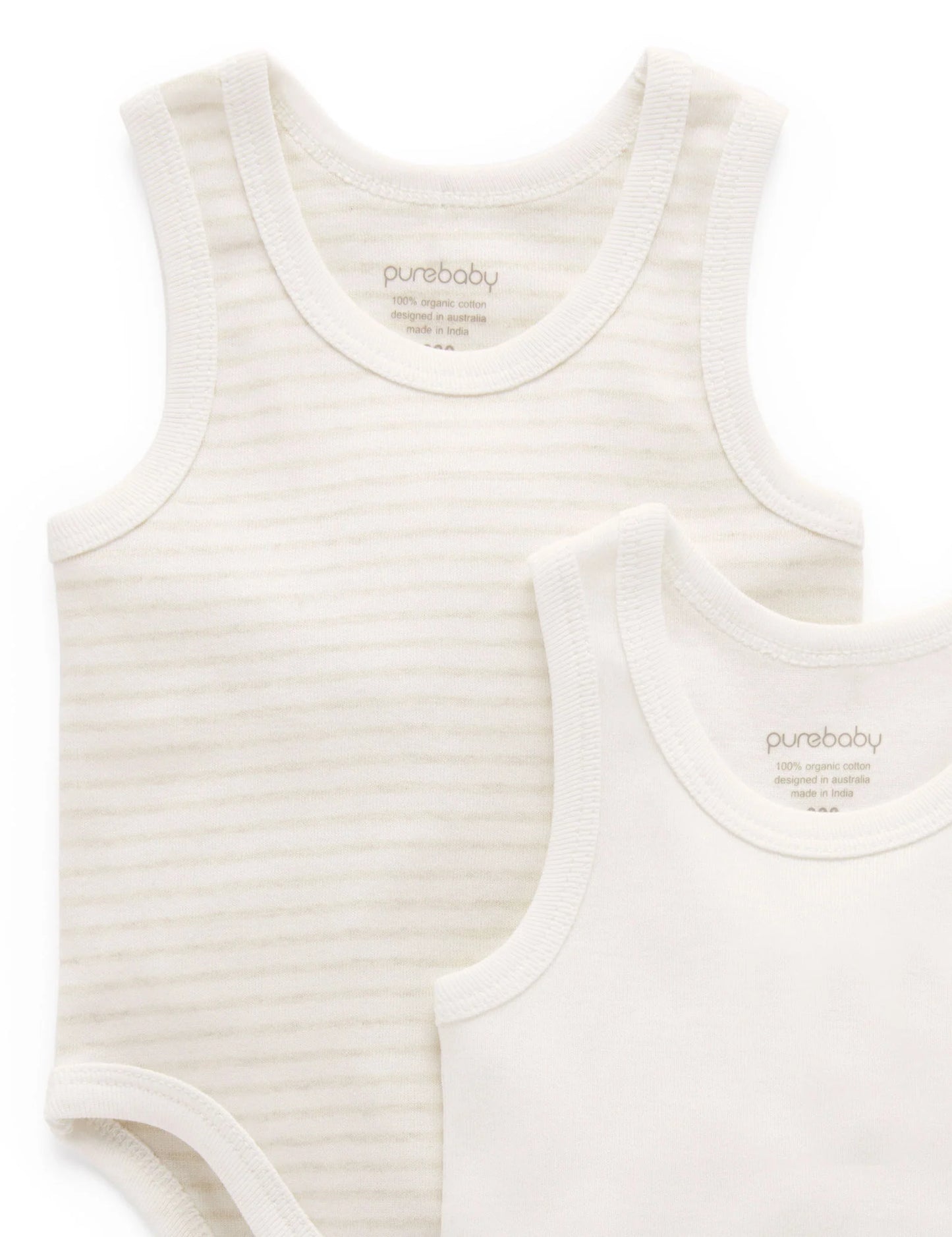 Rib Bodysuit 2 pack- Wheat