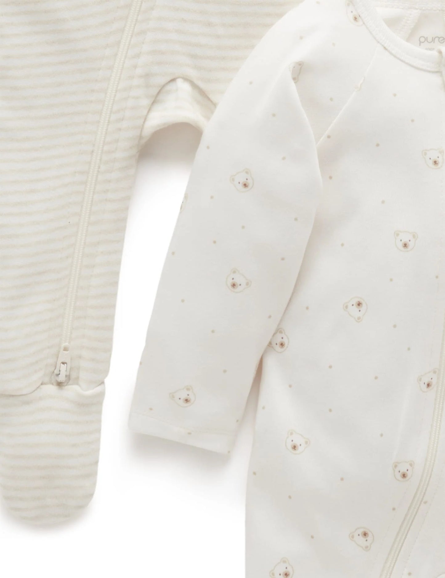 ZIP GROWSUIT & HAT SET- Vanilla Bear