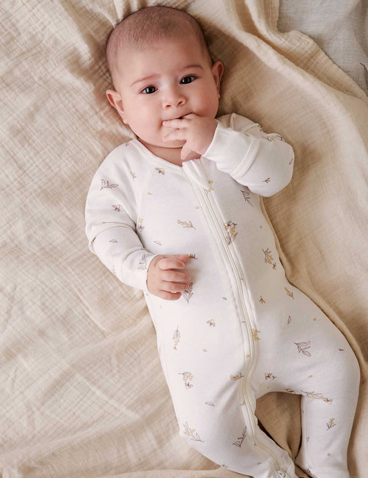 2 PACK ZIP GROWSUIT -Vanilla Wattle Bee