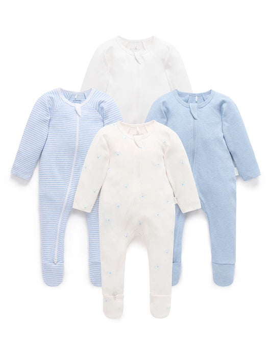 2 PACK ZIP GROWSUIT -Pale Blue