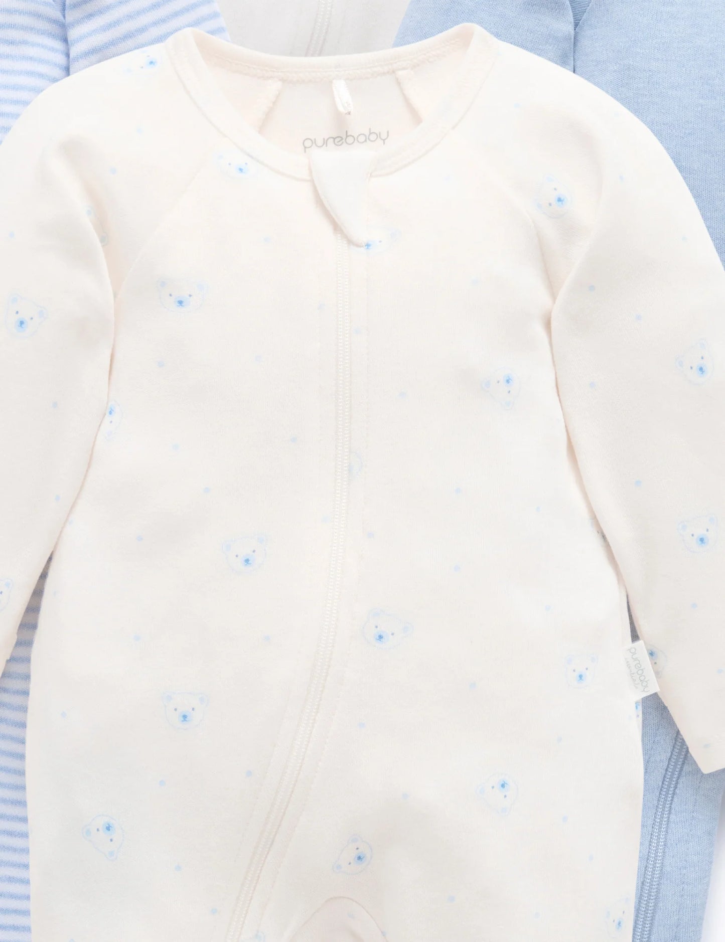 2 PACK ZIP GROWSUIT -Pale Blue