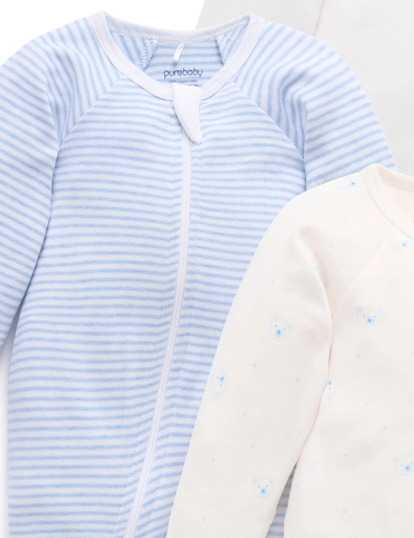 4 PACK ZIP GROWSUIT-Pale Blue