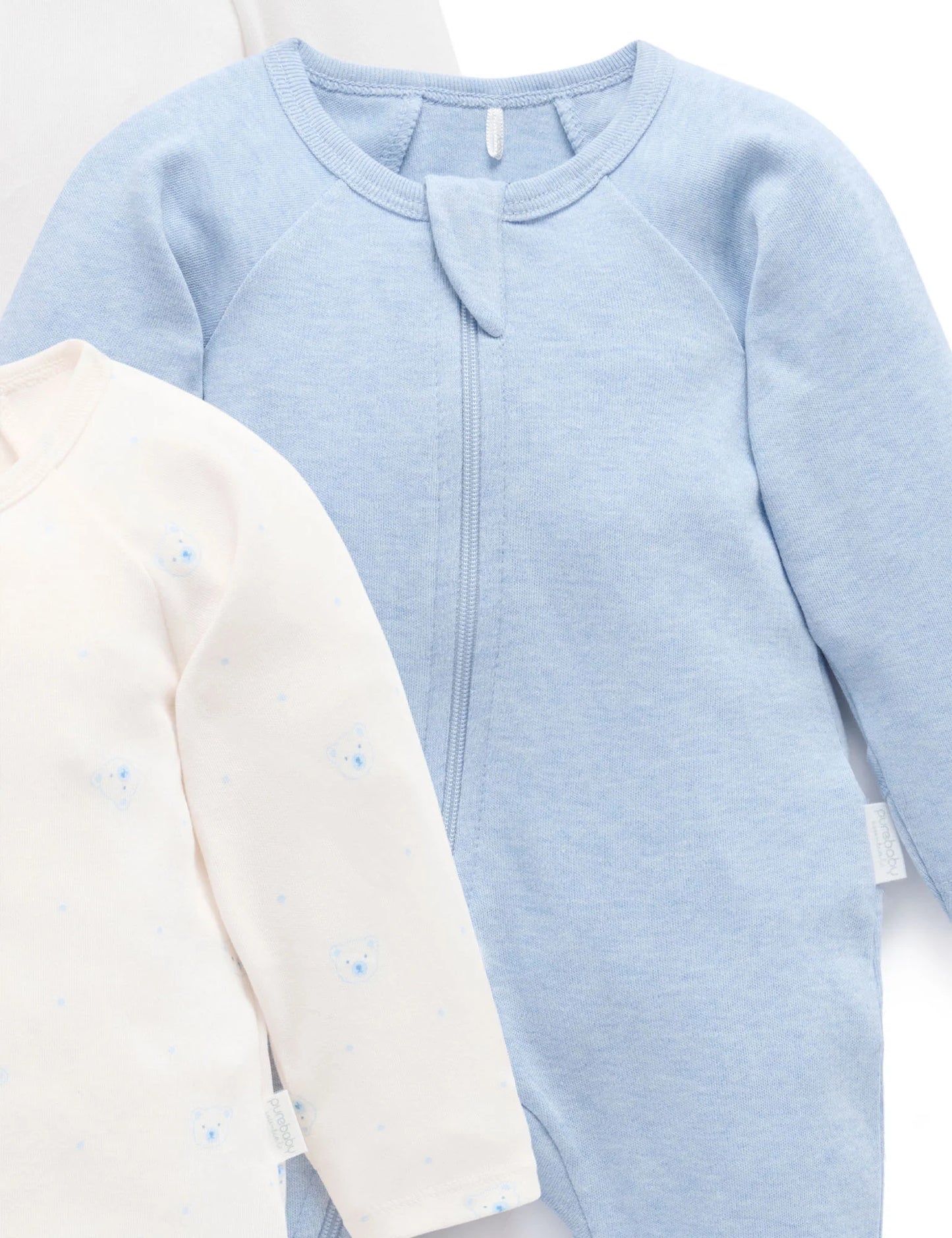 2 PACK ZIP GROWSUIT -Pale Blue