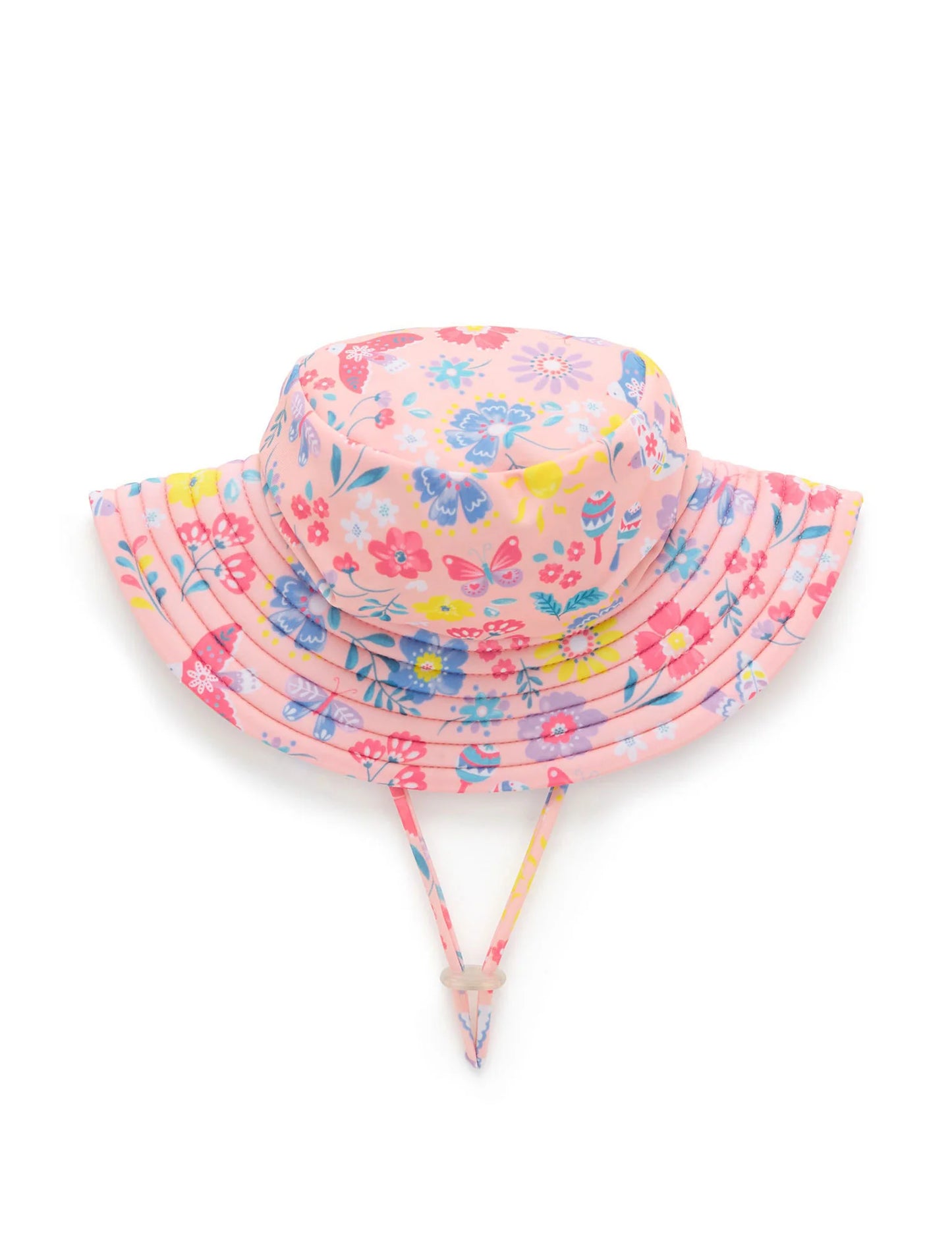 BROAD BRIM SWIM HAT- Pajaro Print