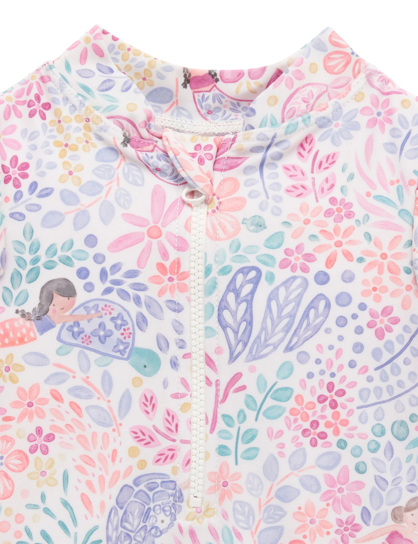 PRINTED FRILLY L/S SWIMSUIT- Mermaid