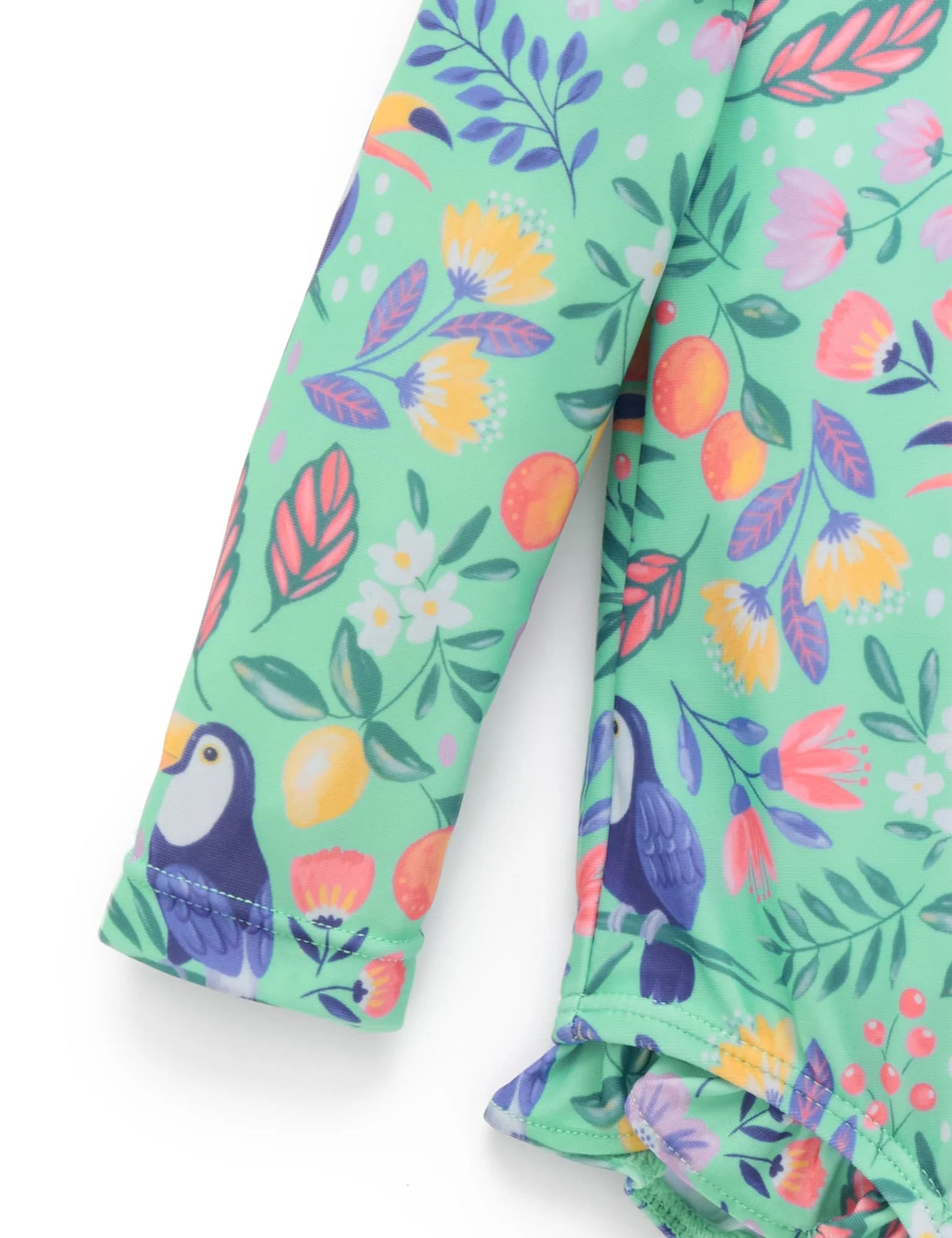PRINTED FRILLY L/S SWIMSUIT-Toucan Print