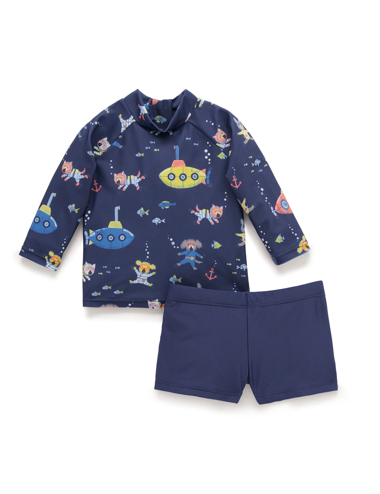 PRINTED L/S RASHIE SET- Submarine