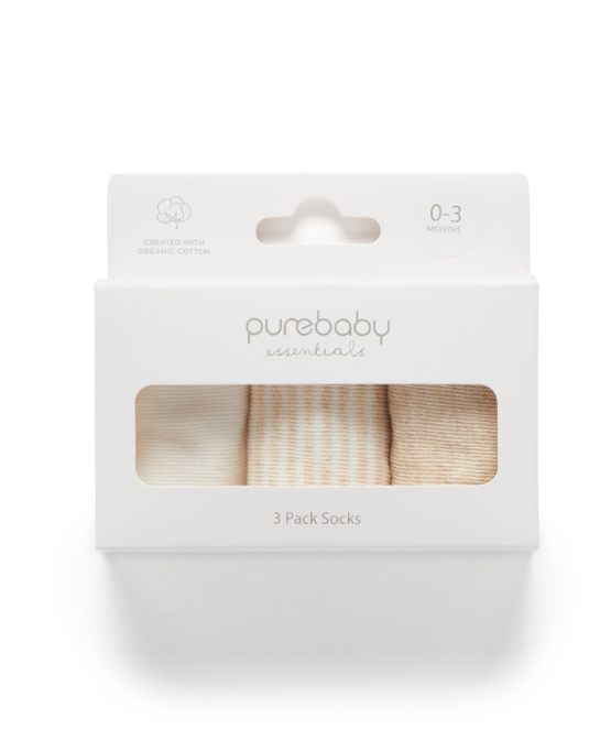 3 Sock Pack -Wheat/Vanilla