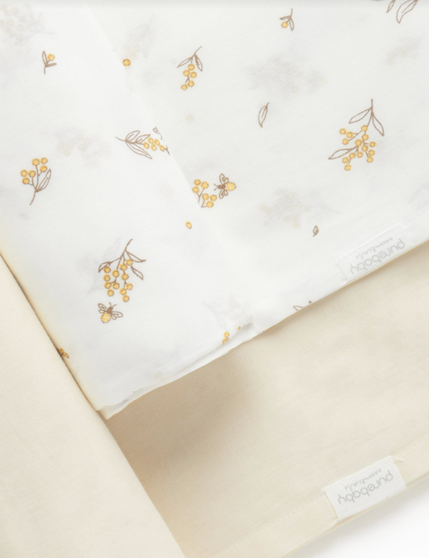 Muslin Wrap - Wheat Wattle Bee 2pk