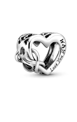 Sterling Silver Bracelet Charm-Infinity Heart