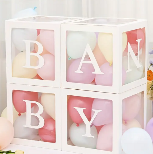 8pcs,Baby Letters Paper Transparent Box