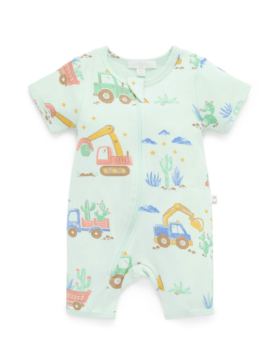 SHORT SLEEVE ZIP GROWSUIT