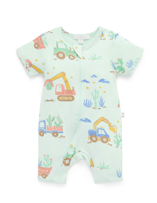 SHORT SLEEVE ZIP GROWSUIT