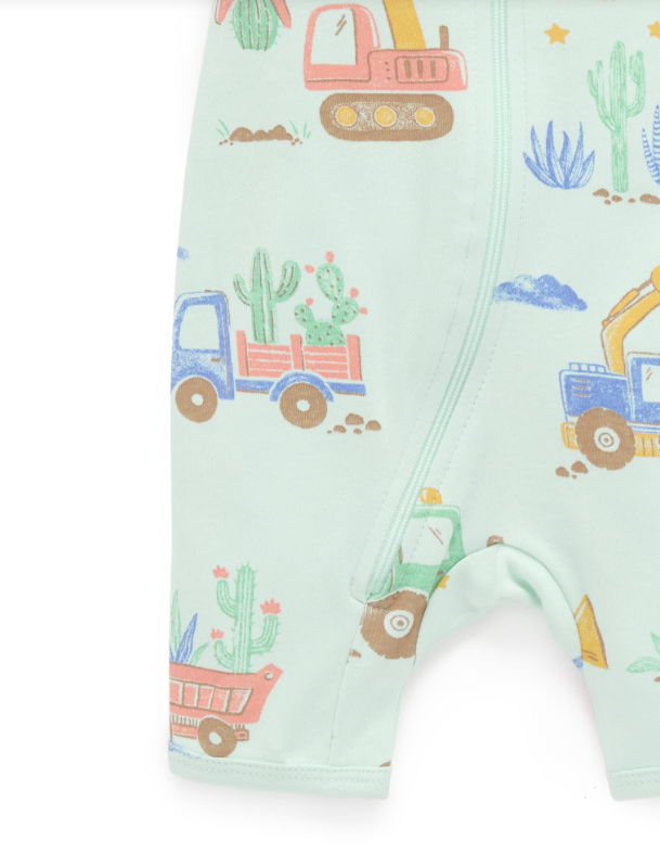SHORT SLEEVE ZIP GROWSUIT