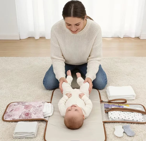 Portable Changing Mat Clutch Florals