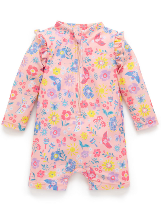 PRINTED L/S SUNSUIT-Pajaro Print