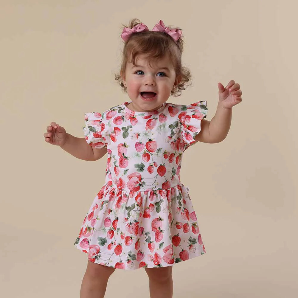 Strawberry Short Sleeve Organic Dress