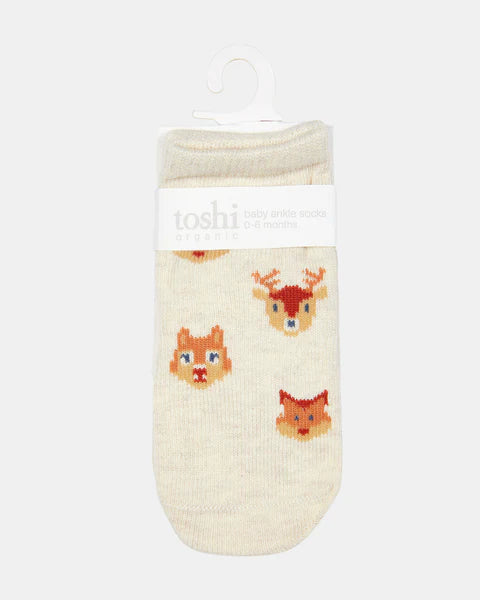 Organic Ankle Socks, Jacquard- Enchanted Forest