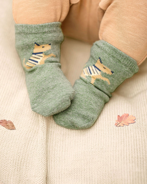 Organic Ankle Socks, Jacquard- Lapdog