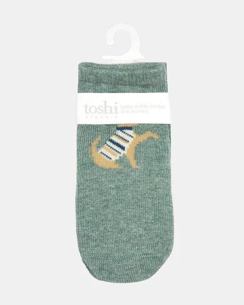 Organic Ankle Socks, Jacquard- Lapdog