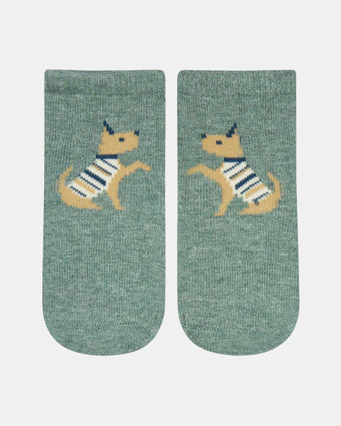 Organic Ankle Socks, Jacquard- Lapdog